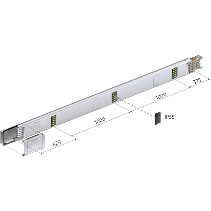 Шинопровод Zucchini средней мощности MR 50400103(Алюминий), 55400103(Медь) 
